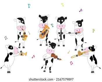 Cows enjoy singing songs and playing musical instruments.