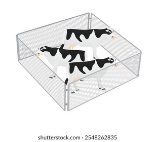 Cows in farmland. vector illustration