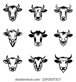 Icono Plano De Vacas Aislado En Fondo Blanco