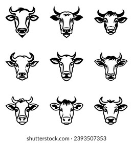 Icono Plano De Vacas Aislado En Fondo Blanco