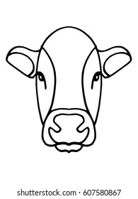 Cow's head hand drawn