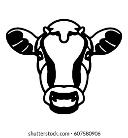 Cow's head hand drawn
