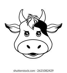 Cows Head Outline Icon Logo Vector
