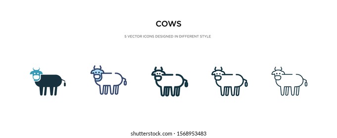 cows icon in different style vector illustration. two colored and black cows vector icons designed in filled, outline, line and stroke style can be used for web, mobile, ui