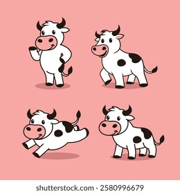 
Cows mascot collection, cow cartoon design