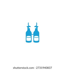 Leche de vaca en un diseño de logotipo de botella.