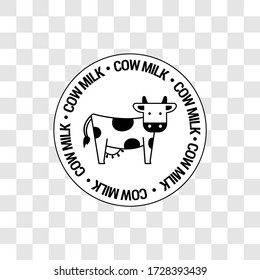Cow's milk certificate. Icon of a dairy cow. Nice drawing of a spotted cow.