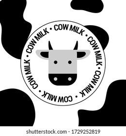 Cow's Milk Certificate. Icon Of A Dairy Cow. Nice Drawing Of A Spotted Cow.