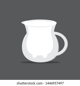 Cow's milk jug. Pure white milk.