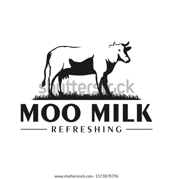 Cows Milk Logo Design Stock Vector (Royalty Free) 1373878796 | Shutterstock