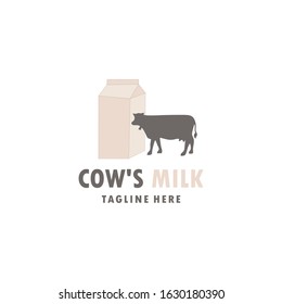Cows Milk Logo Food Drink Vector