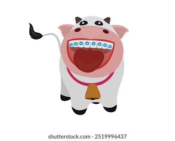 cows on a white background.