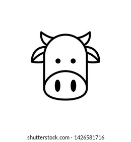 Cows (Outline Stroke Animal Icon Vector Illustration - Vector)