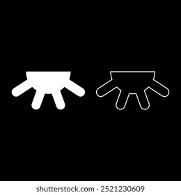 Cow's udder set icon white color vector illustration image solid fill outline contour line thin flat style