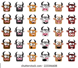 cows vector icons