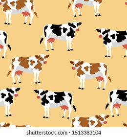 cows vector seamless pattern. Concept for print, web design, cards, wallpapers