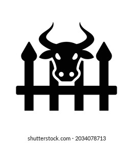 Cowshed icon. Black design vector.