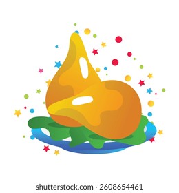 Coxinha Brazilian street food vector cartoon illustration