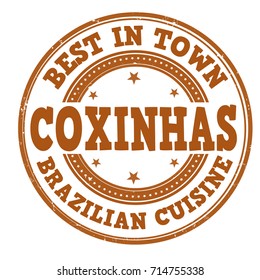 Coxinhas sign or stamp on white background, vector illustration