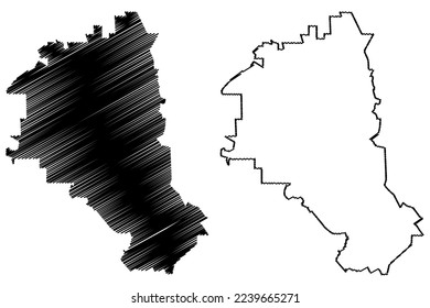 Coyame del Sotol municipality (Free and Sovereign State of Chihuahua, Mexico, United Mexican States) map vector illustration, scribble sketch Coyame del Sotol map