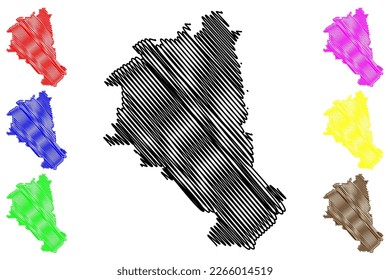 Coyame del Sotol municipality (Free and Sovereign State of Chihuahua, Mexico, United Mexican States) map vector illustration, scribble sketch Coyame del Sotol map