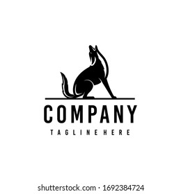Coyote Animal Black Colored concept Design Vector Logo