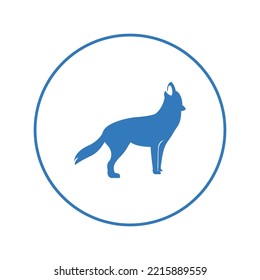 Coyote Animal Howling Wolf Icon | Circle Version Icon |