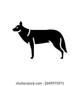 ícone de coiote preto plano para projetos digitais e de impressão. Animais norte-americanos. Ícones mínimos de limpeza para aplicativos e sites. Ícones simples modernos para UI UX e branding