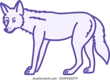 Icono de color de coyote. Ilustración vectorial. Mamífero depredador, lobo de la pradera. Concepto animal