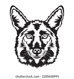 Coyote Face Vector Illustration In Decorative Style, Perfect For Tshirt Design And Mascot Logo