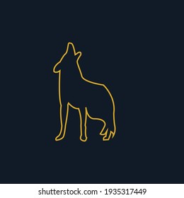 coyote or fox animal with sport syle logo design vector icon illustration inspiration. logo line art for brand