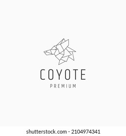 Coyote Head Geometric Logo Vector Icon Design Template