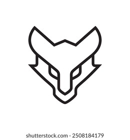 coyote head line minimal logo design vector