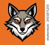 coyote head logo vector illustration
