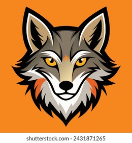 coyote head logo vector illustration