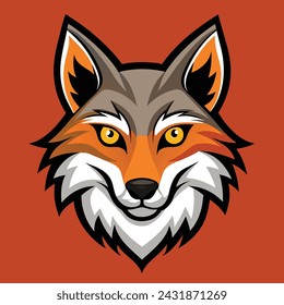 coyote head logo vector illustration