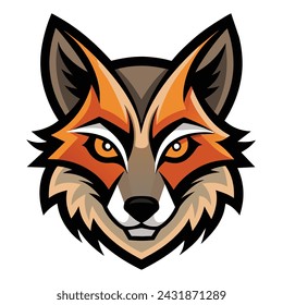 coyote head logo vector illustration