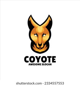 coyote head mascot illustration logo design