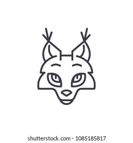 Coyote Head Vector Line Icon, Sign, Illustration On Background, Editable Strokes