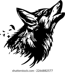 Coyote ing, vector illustration, black color