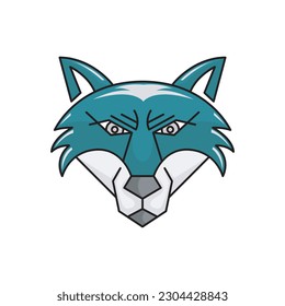 coyote logo design template sign. solid color style,