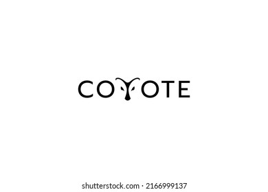 Coyote Logo With Coyote Lettering With Coyote Face As Letter 