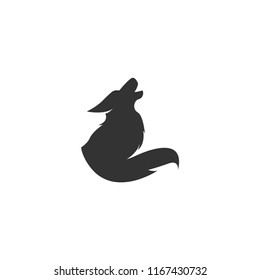 Coyote Logo Template vector icon illustration design. Coyote howling logo design mark. Coyote logo. Coyote icon.