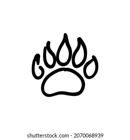 Coyote Paw Icon In Vector. Logotype - Doodle