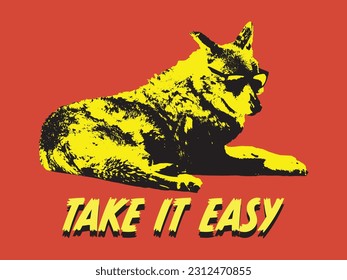 A coyote with sunglasses -Take it easy