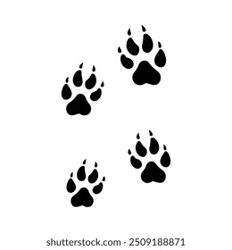 coyote vector footprint step isolated white background