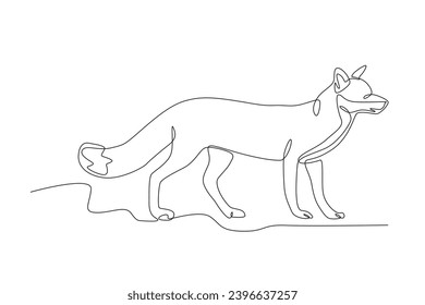 A coyote walks in nature. World Wildlife Day one-line drawing