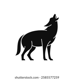 Coyote Wolf Fox Silhouette Icon Design