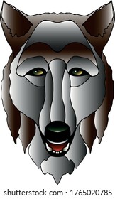 ilustración hecha a mano por coyote, vector de lobo