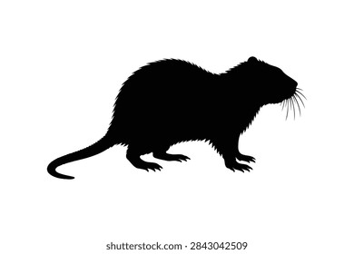 Coypu silhouette vector flat illustration design.
